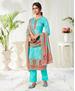 Picture of Charming Sky Blue Cotton Salwar Kameez