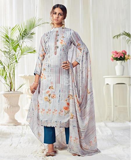 Picture of Ideal Off White Cotton Salwar Kameez