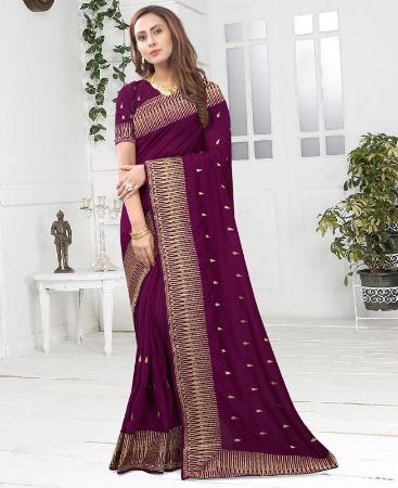 Picture of Stunning Wine Casual Saree