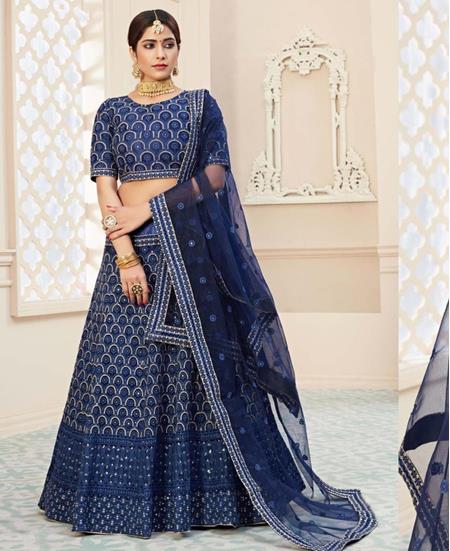 Picture of Charming Nevy Blue Lehenga Choli