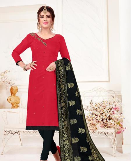 Picture of Beauteous Red Straight Cut Salwar Kameez