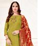 Picture of Lovely Mehandi Straight Cut Salwar Kameez