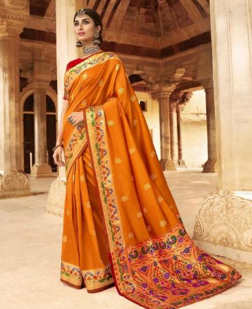 Picture of Gorgeous Orange Casual Saree