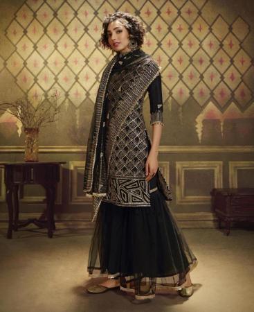 Picture of Radiant Black Straight Cut Salwar Kameez