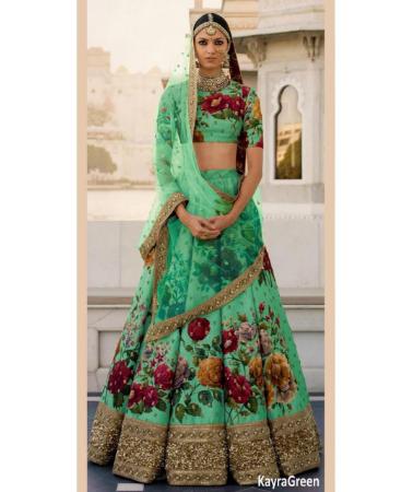 Picture of Gorgeous Green Lehenga Choli