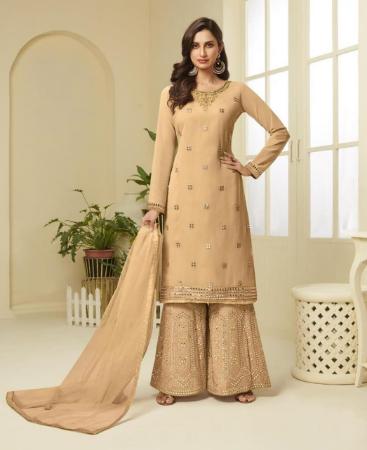 Picture of Bewitching Musterd Yellow Straight Cut Salwar Kameez