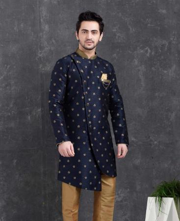 Picture of Statuesque Navy Blue Indo Western