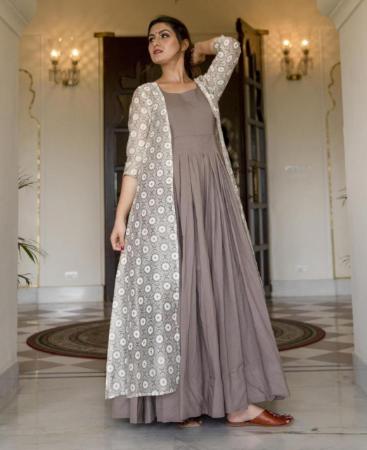 Picture of Classy Grey Readymade Gown