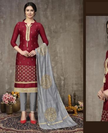 Picture of Sublime Maroon Cotton Salwar Kameez