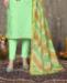 Picture of Exquisite Green Cotton Salwar Kameez