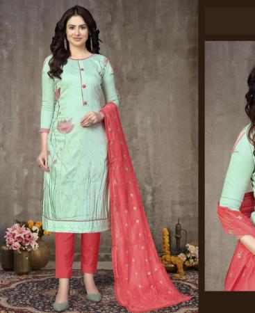 Picture of Nice Sky Blue Cotton Salwar Kameez