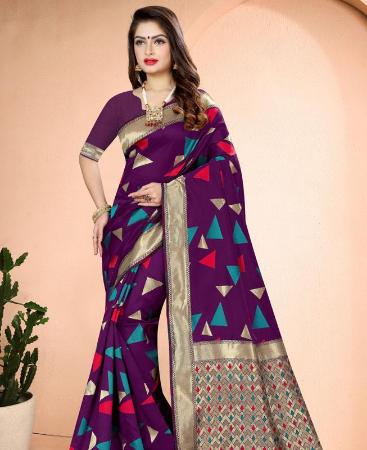 Picture of Classy Purple Casual Saree