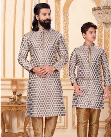 Picture of Magnificent Off White Kids Kurta Pyjama