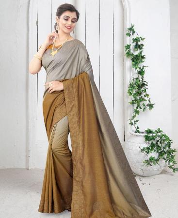 Picture of Delightful Mustred Casual Saree