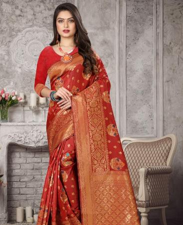 Picture of Charming Red Casual Saree