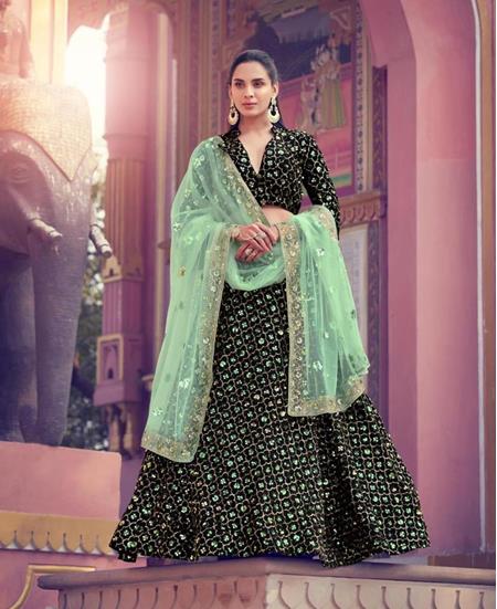 Picture of Magnificent Black Lehenga Choli