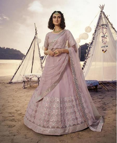 Picture of Appealing Baby Pink Lehenga Choli