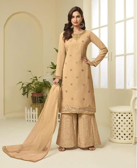 Picture of Bewitching Musterd Yellow Straight Cut Salwar Kameez