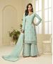 Picture of Graceful Aqua Blue Straight Cut Salwar Kameez