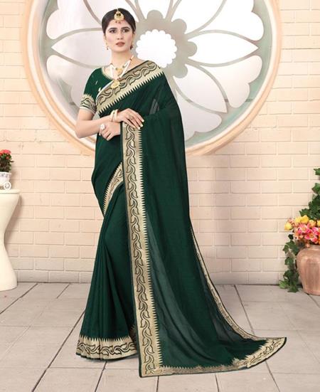 Picture of Radiant Botel Green Casual Saree