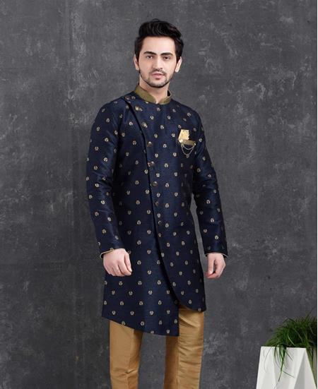 Picture of Statuesque Navy Blue Indo Western