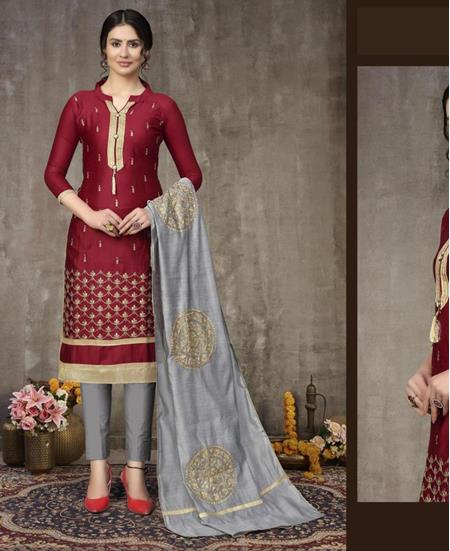 Picture of Sublime Maroon Cotton Salwar Kameez