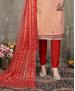 Picture of Elegant Peach Cotton Salwar Kameez