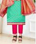 Picture of Enticing Teal Cotton Salwar Kameez