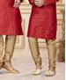 Picture of Sightly Red Kids Kurta Pyjama