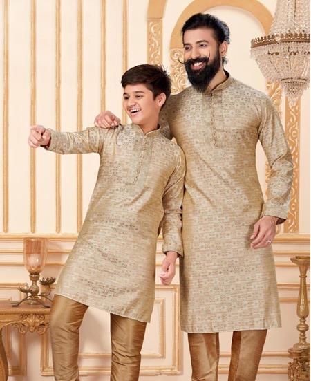 Picture of Ideal Beige Kids Kurta Pyjama