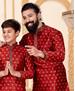 Picture of Appealing Red Kids Kurta Pyjama