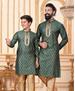 Picture of Charming Green Kids Kurta Pyjama