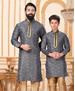 Picture of Fascinating Bluish Grey Kids Kurta Pyjama