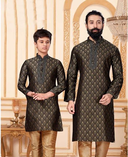 Picture of Splendid Black Kids Kurta Pyjama