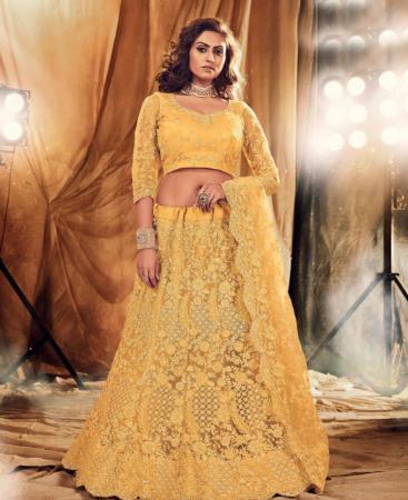 Picture of Elegant Yellow Lehenga Choli