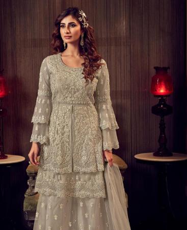 Picture of Beauteous Beige Straight Cut Salwar Kameez