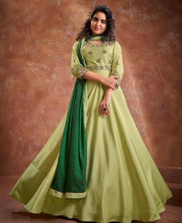 Picture of Marvelous Parrot Green Readymade Salwar Kameez