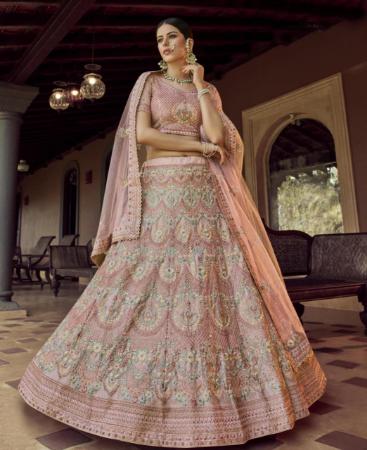 Picture of Excellent Peach Lehenga Choli