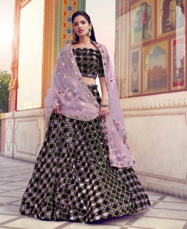 Picture of Superb Black Lehenga Choli