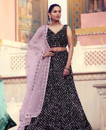 Picture of Gorgeous Black Lehenga Choli