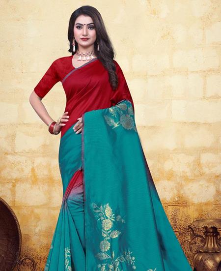 Picture of Enticing Red/Rama Casual Saree