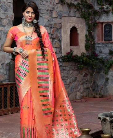 Picture of Pretty Pink Silk Saree