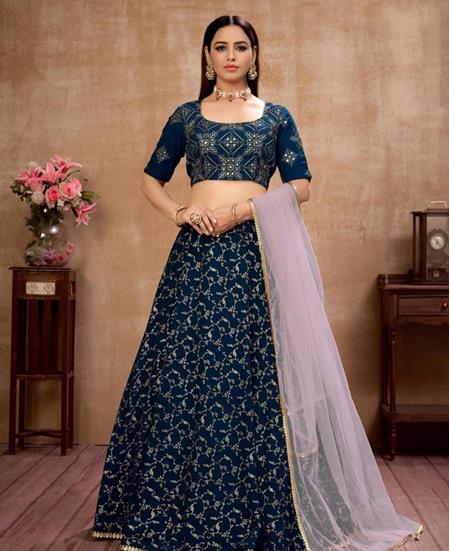 Picture of Marvelous Nevy Blue Lehenga Choli