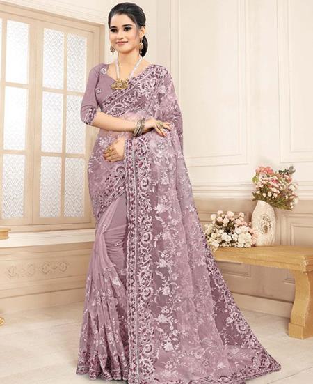 Picture of Statuesque Dusty Lavender Designer Saree