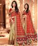 Picture of Excellent Red+cream Casual Saree