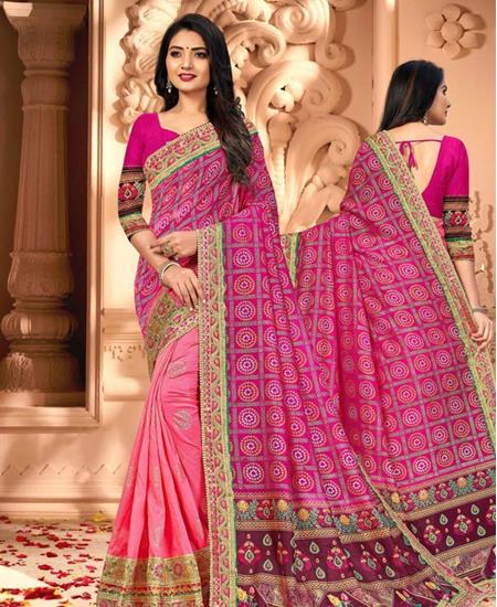 Picture of Pretty Rani Pink Casual Saree