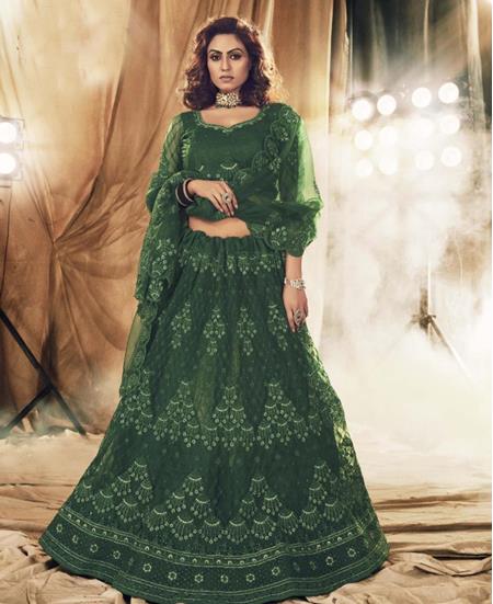 Picture of Fascinating Green Lehenga Choli