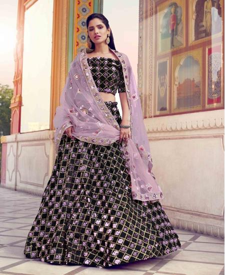 Picture of Superb Black Lehenga Choli