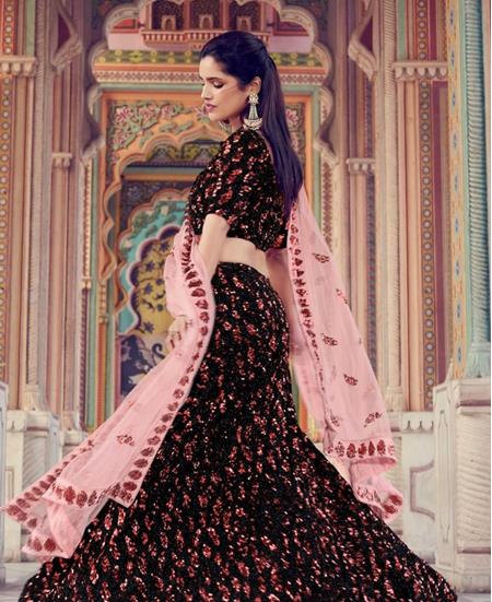 Picture of Marvelous Black Lehenga Choli