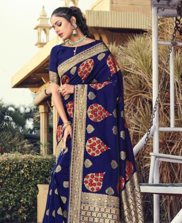 Picture of Gorgeous Navy Blue Casual Saree